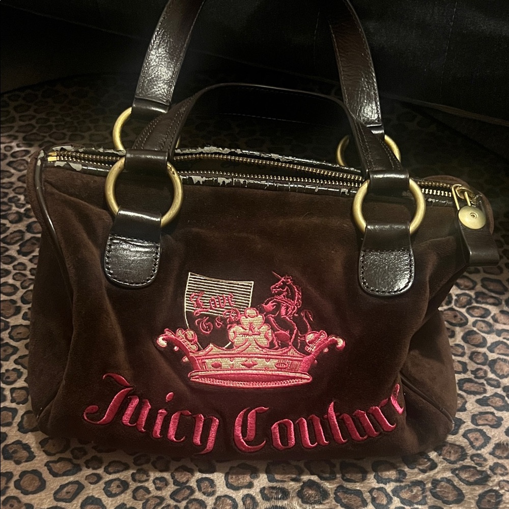 Vintage juicy couture brown velour bag